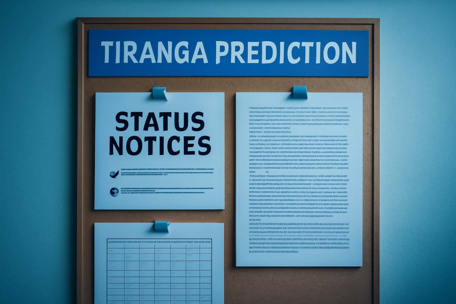 An informative graphic depicting the Tiranga Prediction Status Notices with emphasis on clarity and professionalism.