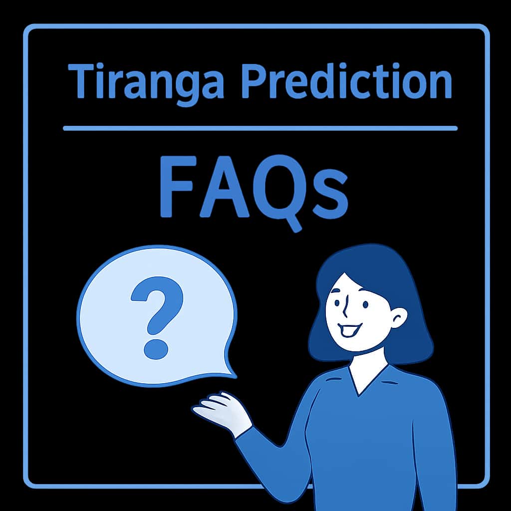 Illustration detailing FAQ topics for Tiranga Prediction.